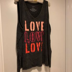 Torrid Vintage Tank with Love Graffiti- Black
